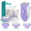 VOGOE Epilatore per Donne, Epilatori 4 in 1 Depilazione con 2 Velocità, Epilatore Cordless Ricaricabile a Rasoio, 21 Pinzette Coperte, Depilatore Elettrico per Viso Gambe Braccia Ascelle Bikini, Viola