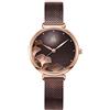 Alienwork Orologio Donna Oro rosa Cinturino in Maglia Metallo Rosolare Elegante