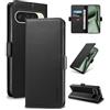 Yunubeyii Cover Libro per Google Pixel 10 Pro XL - [Blocco RFID] Luxury PU Leather Portafoglio Card Holder Magnetic Phone Custodia con Kickstand, Cover Protettiva Antiurto, Nero