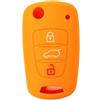 SALPIE Guscio Portachiavi Accessori Ricambi Cover Copri Chiave Telecomando Auto 3 Tasti Compatibile Con Hyundai I20 - I30 - IX20 - IX35 - Elantra (Arancione, COVER)