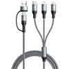 UZAHSK Multi Cavo di Ricarica, 3 in 2 Cavo USB Multiplo con Trasferimento Dati[3A 1,2M] Cavo di Ricarica Multiplo Nylon Intrecciato,USB A/C a Lightning/Tipo C/Micro per iPhone/Galaxy/Android/Tablet