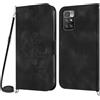 Netany Cover Xiaomi Redmi 10/Redmi 10 2022 con Cordino, Flip Portafoglio Custodia in Pelle, [2 Porta Carte][Chiusura Magnetica],Custodia Libro Cover con Laccio per Redmi 10/Redmi 10 2022 (Nero)