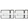 Amig - Perno di sovrapposizione per porte Mod.383-54 x 36 mm - Chiusura di sicurezza con base in plastica - Per chiusura orizzontale - In acciaio finito bianco - Include tirafondi (Confezione da 2)