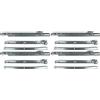 Amig - Set di 8 guide scorrevoli metalliche con ruote | binari per cassetti di mobili, cassettiere o armadietti | acciaio | colore grigio metallizzato | resistenza di carico: 18 kg/coppia, dimensioni: