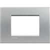 BTicino Livinglight Placca, 3 Moduli, Forma Rettangolare, Grigio (Tech) (Confezione da 6)