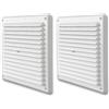 La Ventilazione ADR2023B Griglia di Ventilazione in Plastica Rettangolare da Sovrapporre, Bianco, 204x230 mm (Confezione da 2)