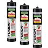 Pattex Sigillante Silicone Neutro, Pattex Fusion XLT, per il Contatto Indiretto con gli Alimenti e per la Resistenza ad Agenti Chimici Disinfettanti, Sigillante Trasparente, Cartuccia da 300 ml