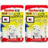 Fischer, 522206, Ganci Immagine, 8, Bianco (Confezione da 2)