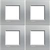 BTicino Livinglight Placca Quadra, 2M, Forma Rettangolare, Grigio Tech (Confezione da 4)
