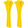 ERKO Fascette plastica giallo 200 x 3,6 mm 100 pezzi, per fissaggio, stoccaggio, organizzazione, cantieri e gestione dei cavi, corto (Confezione da 2)
