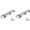 PARENCE.- Supporto da parete a triplo avvitabile per scopa e accessori - Gancio per scopa 3 supporti + 2 ganci - 37cm (Confezione da 2)