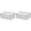 GEWISS - GW44207 - Cassetta Di Derivazione Con Coperchio Basso A Vite - IP56 - Dimensioni Interne 190X140X70 - Pareti Lisce - Grigio Ral 7035 (Confezione da 2)