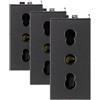 Vimar 0R19203 Presa 2P+T 16A P17/11, Nero (Confezione da 3)