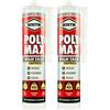 BOSTIK Poly Max High Tack Express Cristal colla di montaggio e sigillante universale super rapido e super forte, 100% cristallino cartuccia 300g trasparente (Confezione da 2)