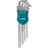 TOTAL - Chiavi Torx - Set 9 chiavi Torx - Diverse misure per utilizzo professionale - T10-T50 - Acciaio cromo-vanadio - Metallo