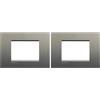 BTicino Livinglight Placca, 3 Moduli, Forma Rettangolare, Grigio (Avenue) (Confezione da 2)