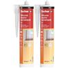 Fischer SNF Silicone Sigillante Legno Nero, Pavimenti e Finestre, Neutro a Basso Modulo, Elastico, per Serramenti, Porte, Infissi, Inodore, Esterno/Interno, 9392 (Confezione da 2)