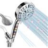 JNILE Soffione doccia filtrato, 15 fasi, filtro per acqua dura, soffione doccia ad alta pressione 10 modalità con tubo flessibile da 152,4 cm e staffa, rimuove cloro e sostanze nocive