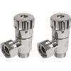 SOMATHERM FOR YOU, Rubinetto d'arresto ad angolo anticalcare per WC, ingresso maschio3/8, uscita dado girevole3/8, testa ceramica, ottone cromato, finitura curata -3/8, cromato (Confezione da 2)