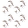 Emuca 1014907 Kit cerniera collo dritto con scodellino Ø35mm 165° chiusura soft e basetta da avvitare con regolazione eccentrica, Set di 8