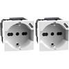 BTICINO MatixGO, Presa Schuko Italiana P40 e Caricatore USB Tipo C, Quick Charge, Presa Elettrica con Alveoli Protetti, Compatibile con Spine Italiane/Schuko, 2 Moduli, Bianco, JW4140A16USB