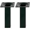 Amig - Gamba quadrata per mobile | Mod. 3 | 25 x 25 x 250 mm | con vite di regolazione | avvitabile a 4 punti | resiste fino a 15 kg/gamba, acciaio nero (Confezione da 2)