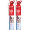 Fischer Schiuma Poliuretanica Professionale PU 750 con Erogatore, Resistente alla Pressione e al Fuoco B2, Riempitiva, Isolante, Sigillante, Espansa, 9293 (Confezione da 2)