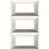 VIMAR 14654.21 PLANA Placca 4 moduli, in tecnopolimero, dimensioni 13.95 x 8 x 0.9 cm, colore nichel opaco (Confezione da 3)