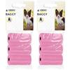 Croci - Sacchetti igienici per bisogni dei cani, 3 Rotoli Totali 60 Sacchetti, resistenti, Rosa (Confezione da 2)