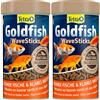 Tetra Goldfish Wave Sticks - Mangime a forma di verme per tutti i pesci rossi e altri pesci d'acqua fredda, lattina da 250 ml (Confezione da 2)