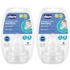Chicco Tettarella Compatibile con Biberon Perfect 5, Benessere e Original Touch, Tettarella, 0+ Mesi, Anticolica, Flusso Lento, per Neoneati, in Silicone Soft Sense, Trasparente, 2 Pezzi