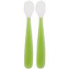 Chicco Cucchiaio in Silicone Per Bambini, Morbido Silicone, Punta Flessibile, Impugnatura Lunga ed Ergonomica, Cucchiaino Per Bambini, Cucchio Svezzamento, 6 Mesi+, Verde (Confezione da 2)