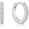 ANIA HAIE Orecchini a cerchio da donna in argento Sterling con 18 zirconi, diametro 12 mm, confezione regalo inclusa