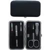 Tenartis 320 Set Manicure 6 Pezzi in Vera Pelle Nero Nappa - Made in Italy