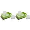 Muitomas, Stampi per Ghiaccio XL in Silicone, per 6 Cubetti da Cocktail, Sottile e Facile da Pulire con Coperchio Removibile e Resistente, Colore Verde Salvia (Confezione da 2)