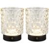 Briloner - Lampada da tavolo a LED senza fili IP44 con corpo in vetro, dimmerabile a tocco, batteria ricaricabile e sorgente luminosa intercambiabile, lampada da comodino, 15x11 cm, trasparente