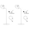 BEPER P201UTP302 Lampada da Lettura Senza Fili 3 Applicazioni Lampada da Tavolo Lampada da Parete Lampada con Clip 2.3W Cavo USB Ricaricabile Tipo C, 3 Tonalità di Luce, Bianco (Confezione da 2)