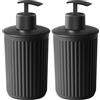 TATAY Dispenser Sapone Bagno Nero | Plastica Riciclata | Dispenser Sapone Liquido Moderno | Facile da Ricaricare | Dosatore Sapone Antigoccia | Fabbricato in Spagna - Collezione Baobab