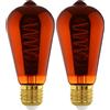 Eglo LED E27 dimmerabile, lampadina con spirale, lampada vintage color rame dal design retrò, 4 Watt, 30 Lumen, illuminante bianco caldo, 2000k, Edison ST64, Ø 6,4 cm (Confezione da 2)