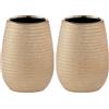 Gedy G-Astrid Porta spazzolini da Bagno Oro, Dimensioni 11 X 8,3 X 8,3 CM Peso 0,294 kg, Porta spazzolino in Ceramica, Anni di Garanzia 2, Design R&S (Confezione da 2)