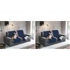 Italian Bed Linen ELEGANT Fascia Copridivano, in microfibra, Blu scuro/Grigio Chiaro, 60 x 190 cm (Confezione da 2)
