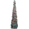 WOKEISE Albero di Natale pop-up argentato da 1,5 m, per San Valentino, a forma di matita, per decorazioni domestiche, feste, interni e festività, WOKEISE