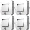 OSRAM LUNETTA Luce notturna con sensore Hall bianca; sensore di movimento; sensore di luce diurna; Tecnologia LED; Grado di protezione IP20; Potenza assorbita: 0,7 W; inserto presa (Confezione da 4)