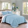 PURE BEDDING Set copripiumino per letto King/California king size, colore: celeste, copriletto oversize, in morbida microfibra, leggero, per tutte le stagioni, 3 pezzi, include 1 trapunta e 2 federe, motivo