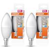OSRAM Lampada LED classica B60 Star Classic B60 per base E14, forma di candela, look Matt, 806 lumen, bianco freddo, 4000k, sostituzione di lampadine da 60w convenzionali, non dimmerabili, 1 pacco