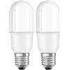 OSRAM STAR STICK Lampadina LED, Attacco: E27, Bianca Fredda, 4000 K, 10 W, Equivalenti a 75 W, Opaco, LED STAR STICK, Opaco, Taglia Unica (Confezione da 2)