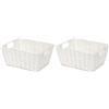 Compactor Etna Cesto Rettangolare in Carta Intrecciata a Mano, Bianco, 31 x 24 x H. 14 cm, RAN6544 (Confezione da 2)