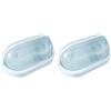 kippen 4206S - Plafoniera Ovale con Palpebra in Poliammide, Blu, 20x12x10 cm (Confezione da 2)