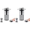 Globly Tappo Lavandino Pop Up Universale con Filtro | Tappo in Acciaio Inossidabile per Bagno e Cucina (Confezione da 2)