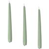 Cereria di Giorgio Risthò Candele Coniche per Candeliere, Cera, Grigio Verde, 2.2 x 25 cm (Confezione da 3)